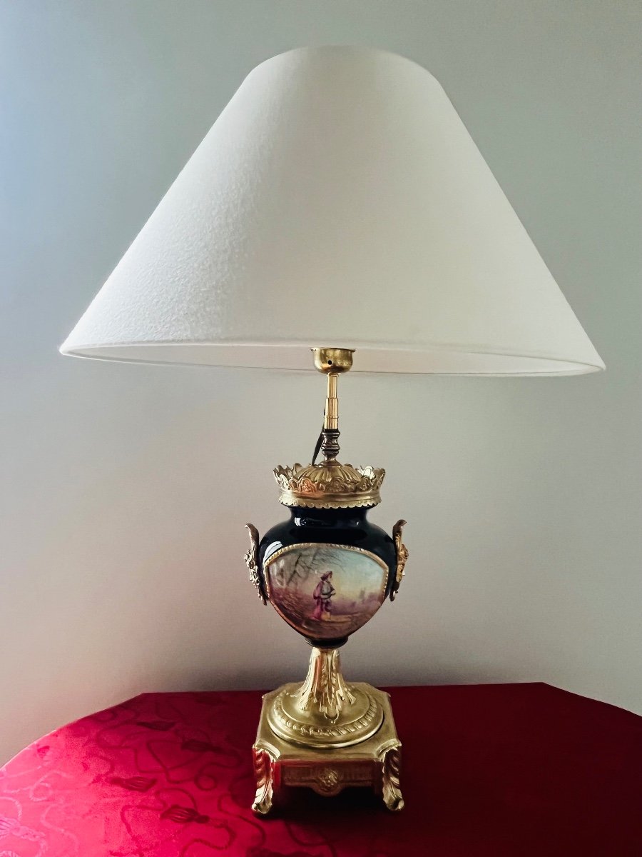 Sèvres Lamp With Gilded Bronze Finish -photo-3