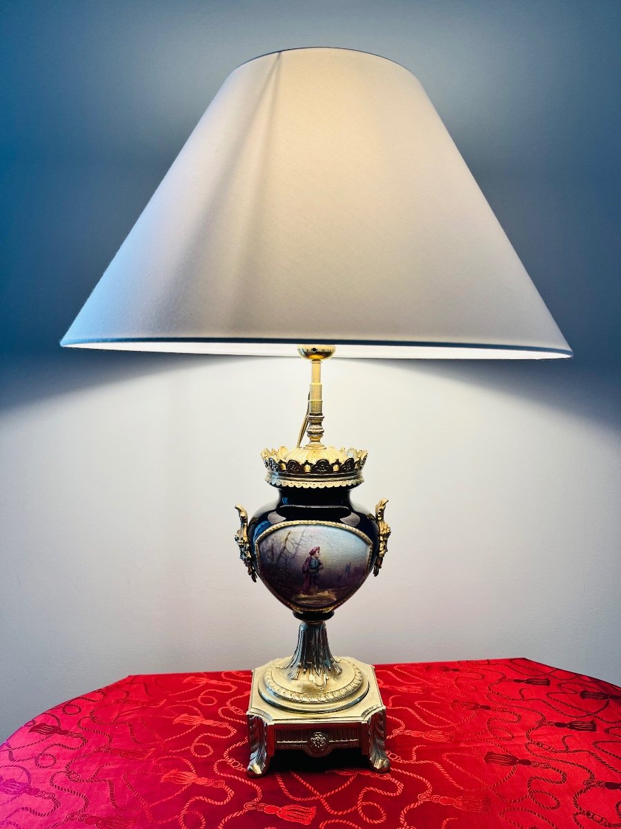 Sèvres Lamp With Gilded Bronze Finish 