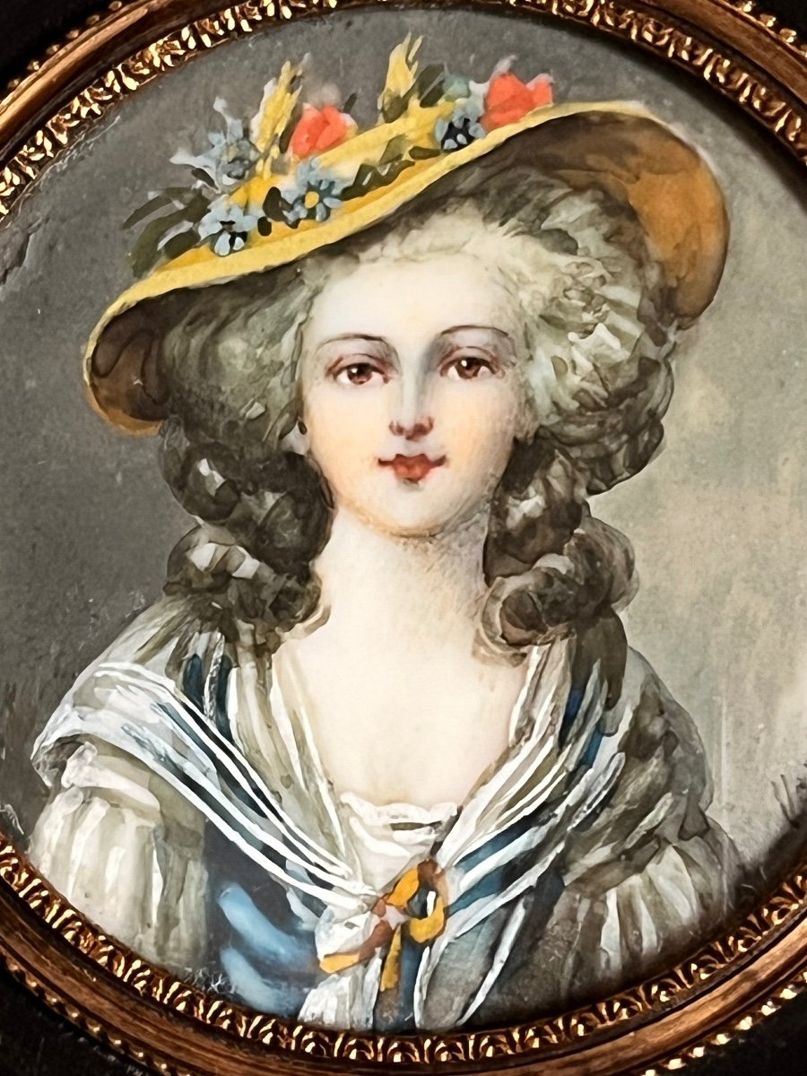 Miniature sur ivoire portrait de la princesse Elysabeth de France -photo-4