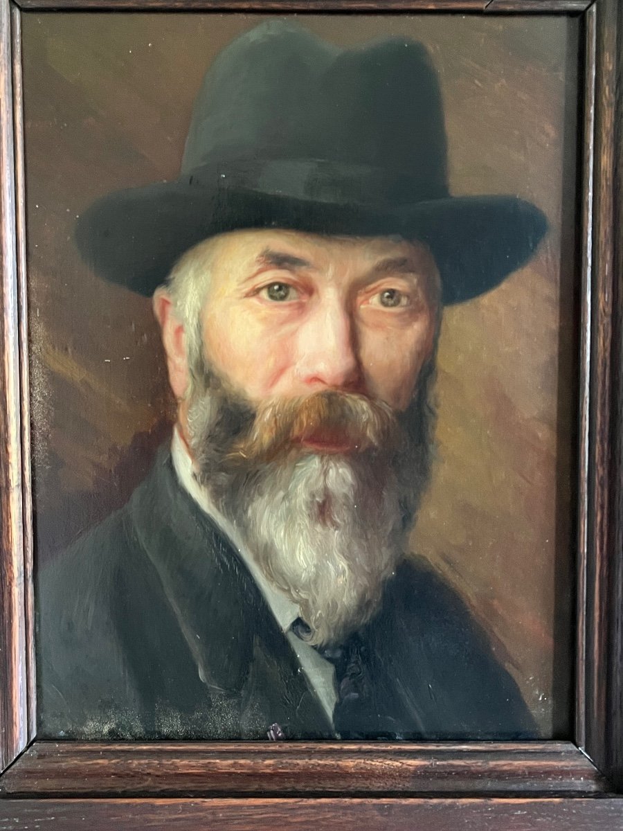 19th Century Portrait Of Bearded Man In Hat -photo-1