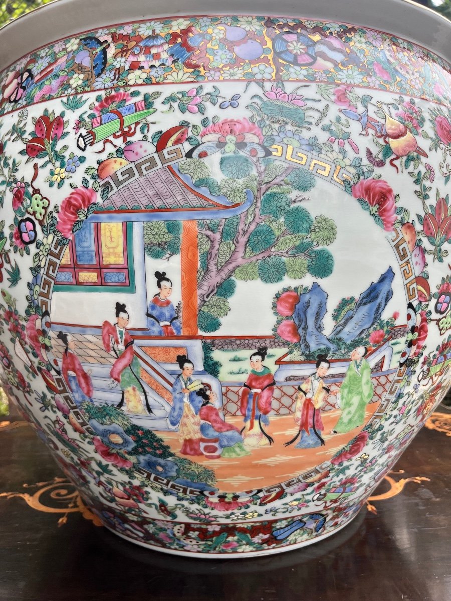 Important 19th Century Cache Pot In Chinese Porcelain-photo-3