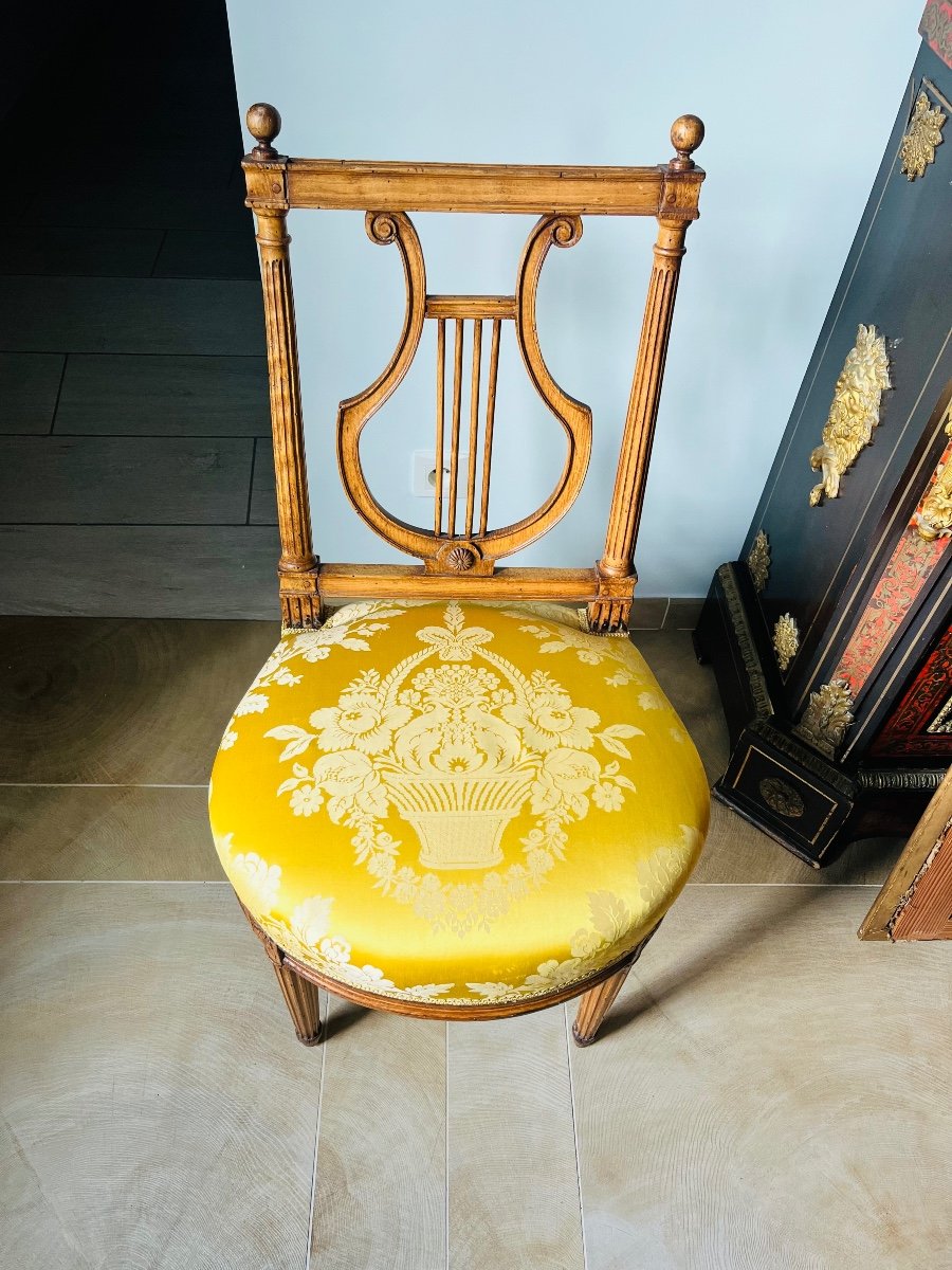 Pair Of Louis XVI Period Lyre Chairs -photo-2