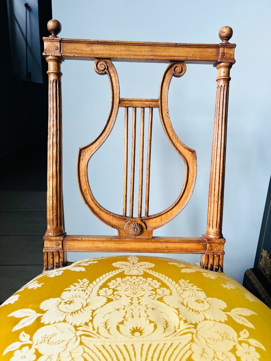 Pair Of Louis XVI Period Lyre Chairs -photo-1