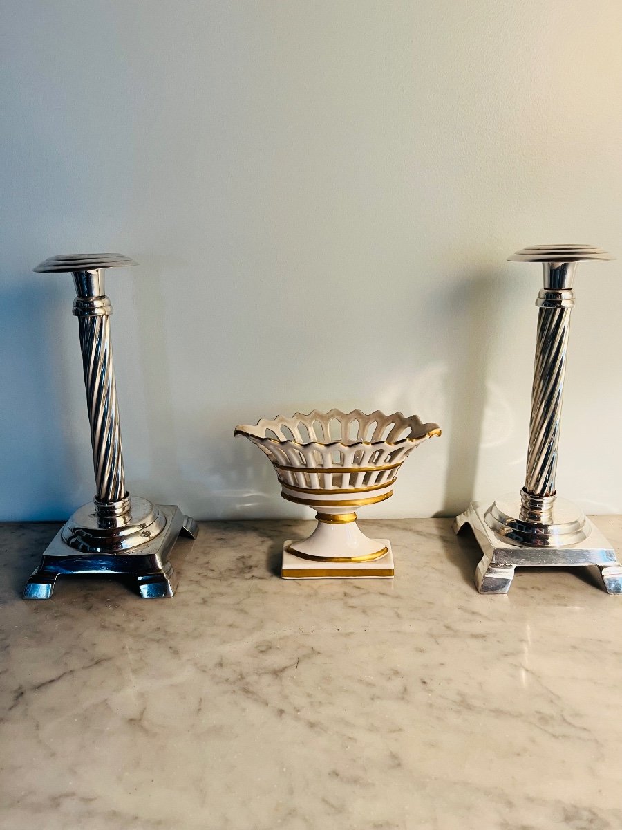 Eleven Twisted Silver Metal Candlesticks -photo-2