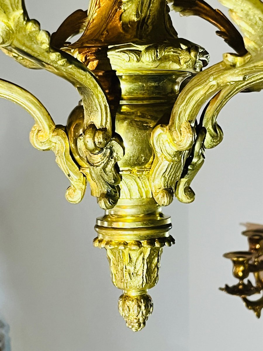 Louis XV Chandelier In Gilded Bronze -photo-4