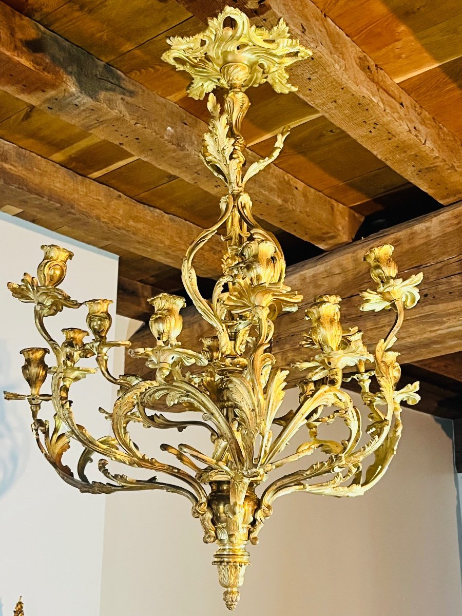 Louis XV Chandelier In Gilded Bronze 