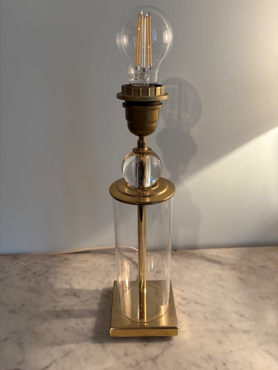 Lampe Georges Mathias en verre et laiton -photo-4