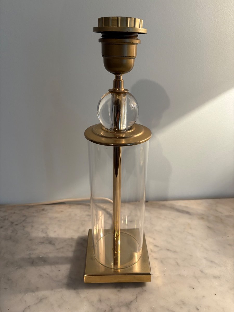 Lampe Georges Mathias en verre et laiton -photo-2