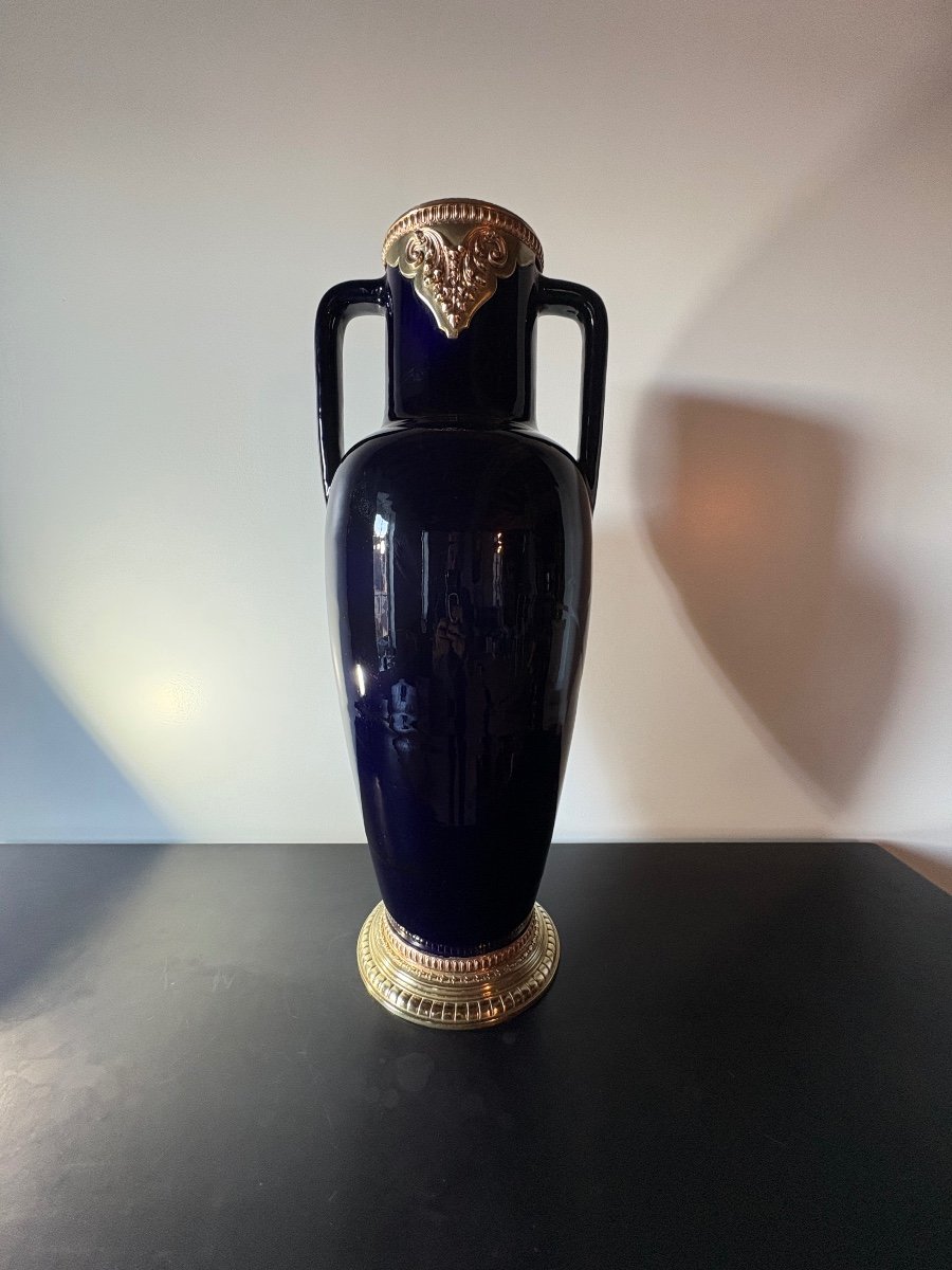 Important Louis XVI Blue Sèvres Vase -photo-2