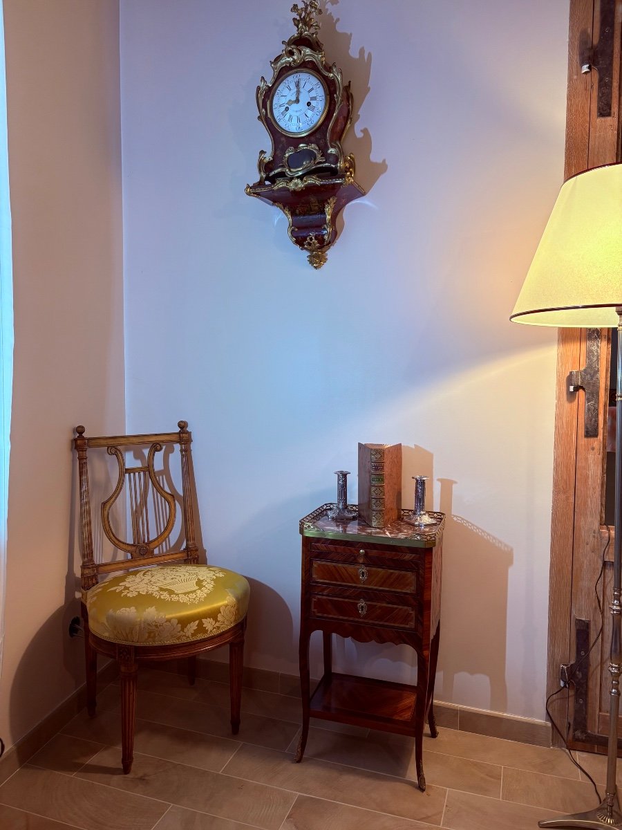 Louis XVI Period Chiffoniere Table In Marquetry -photo-2