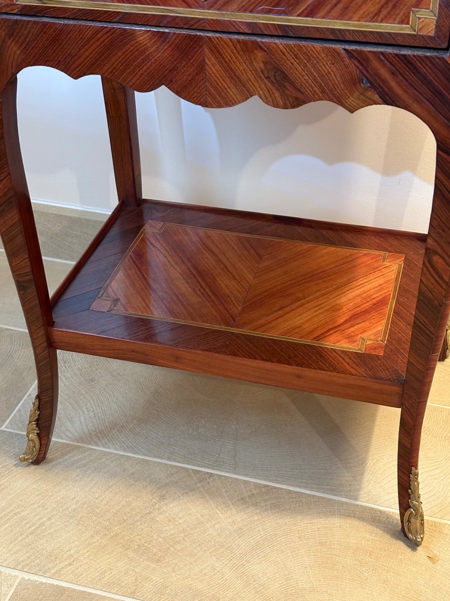 Louis XVI Period Chiffoniere Table In Marquetry -photo-4