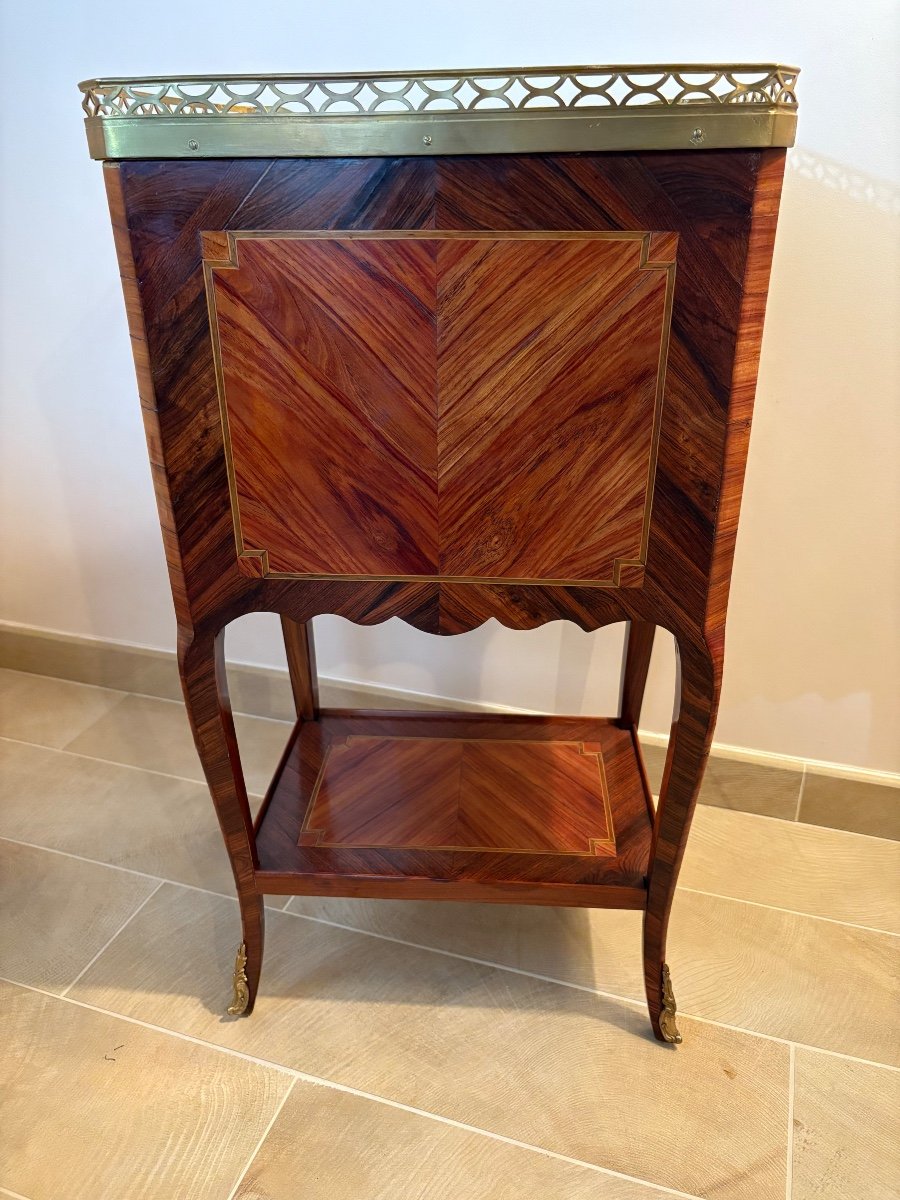 Louis XVI Period Chiffoniere Table In Marquetry -photo-5