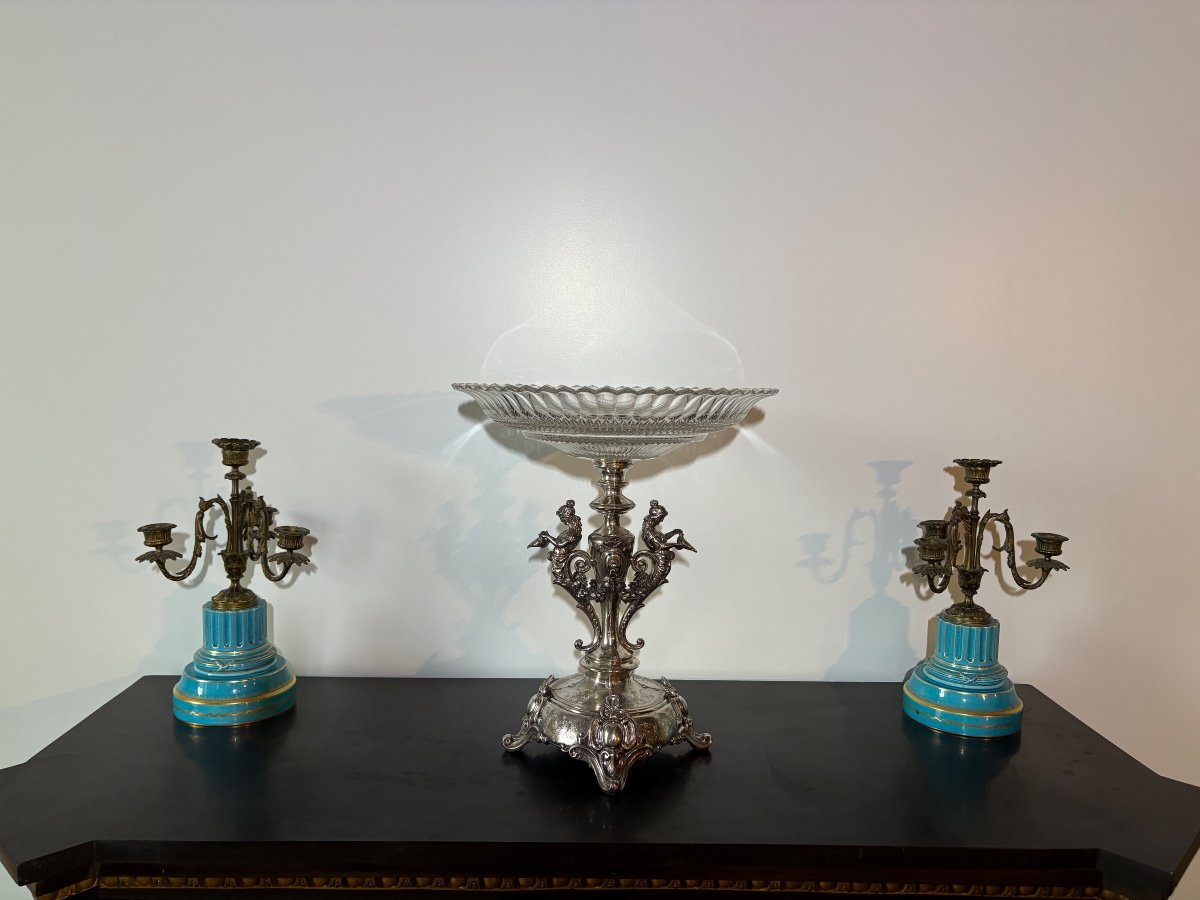 Coupe en argent massif et cristal de Baccarat -photo-3