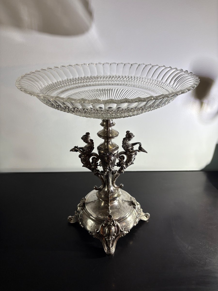 Coupe en argent massif et cristal de Baccarat -photo-4