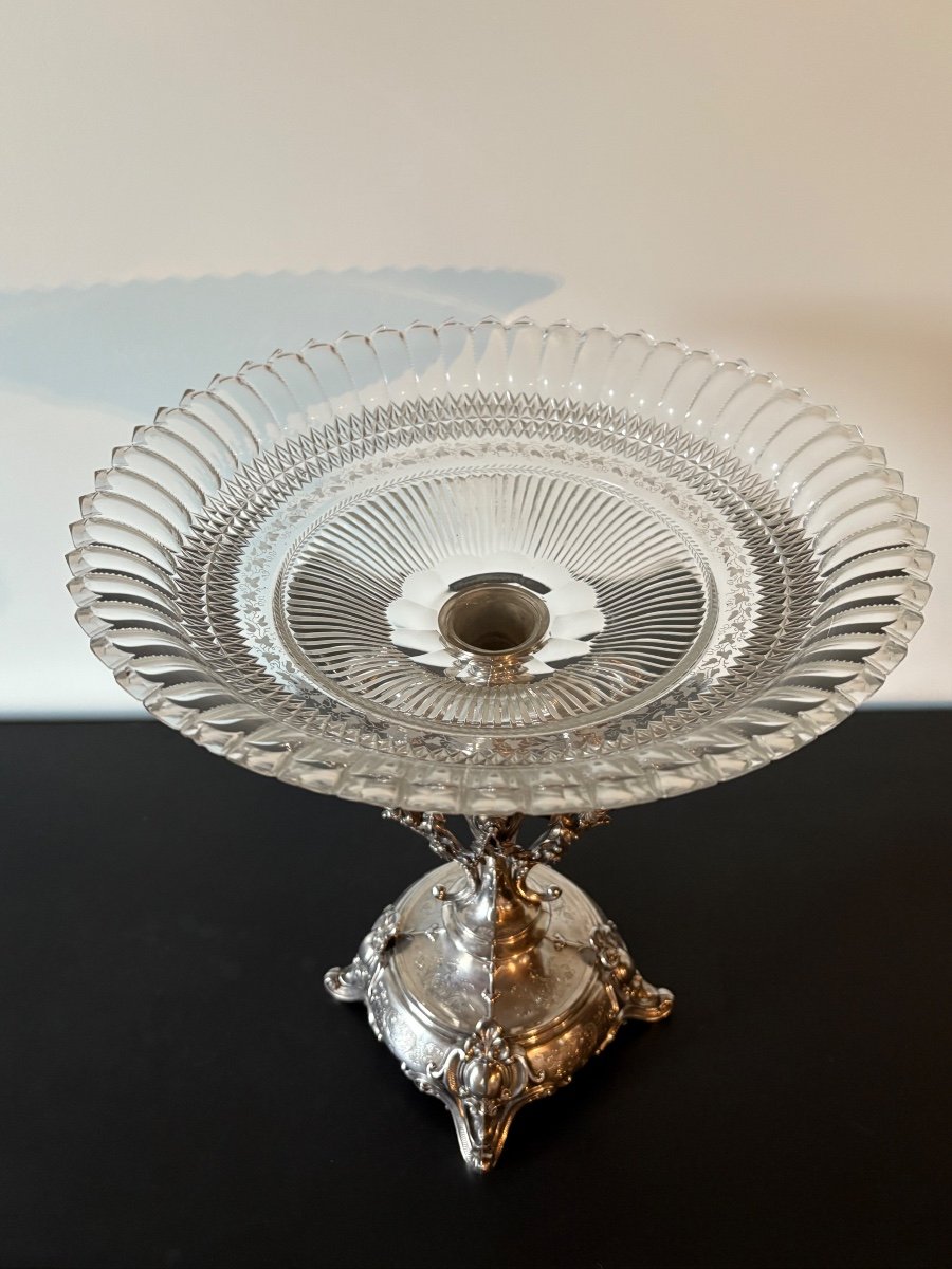 Coupe en argent massif et cristal de Baccarat -photo-4