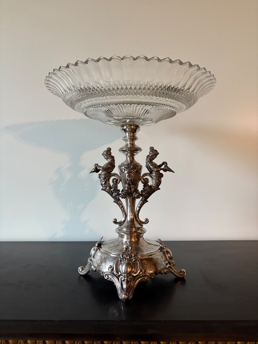 Coupe en argent massif et cristal de Baccarat -photo-8