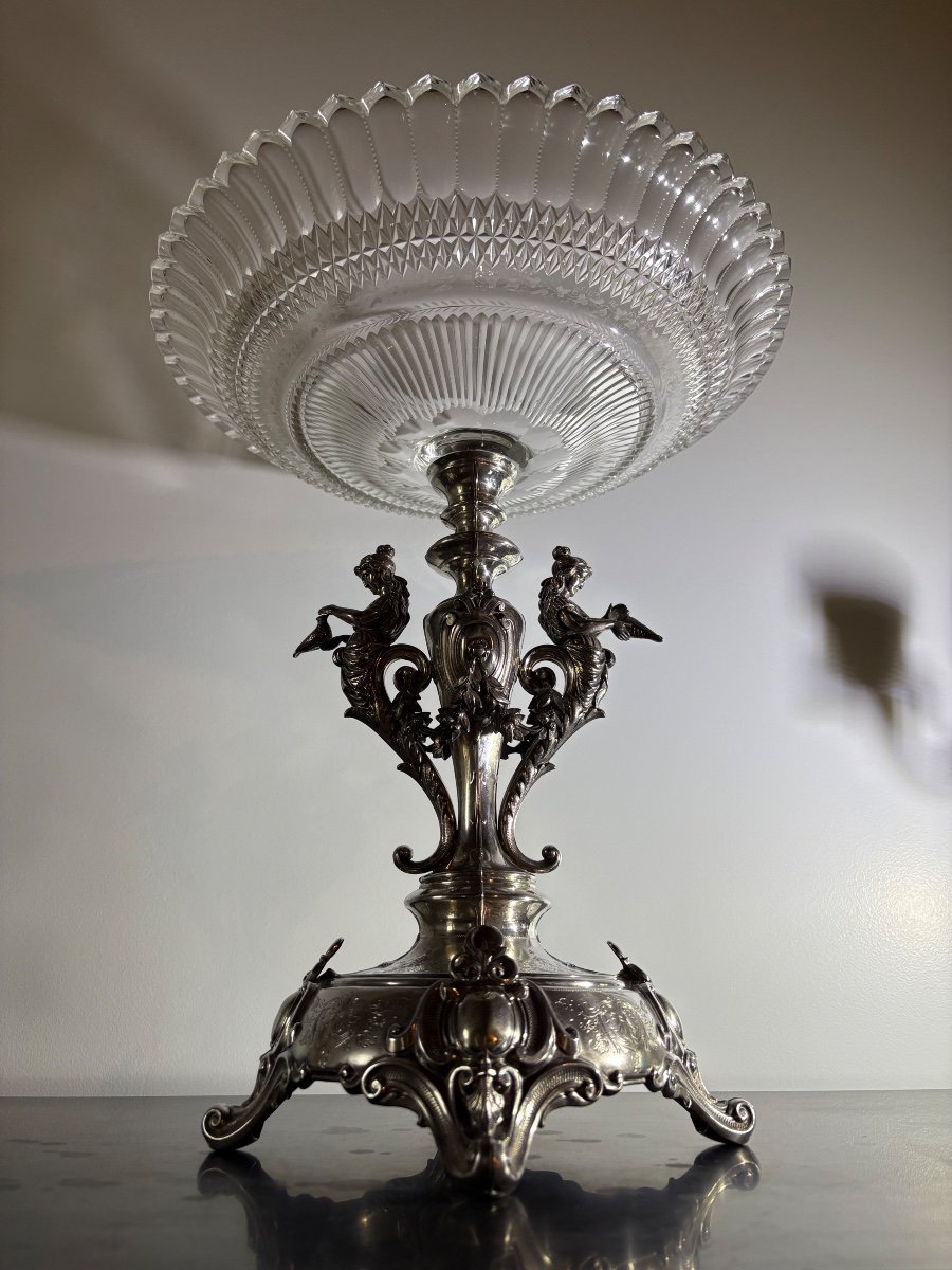 Coupe en argent massif et cristal de Baccarat 