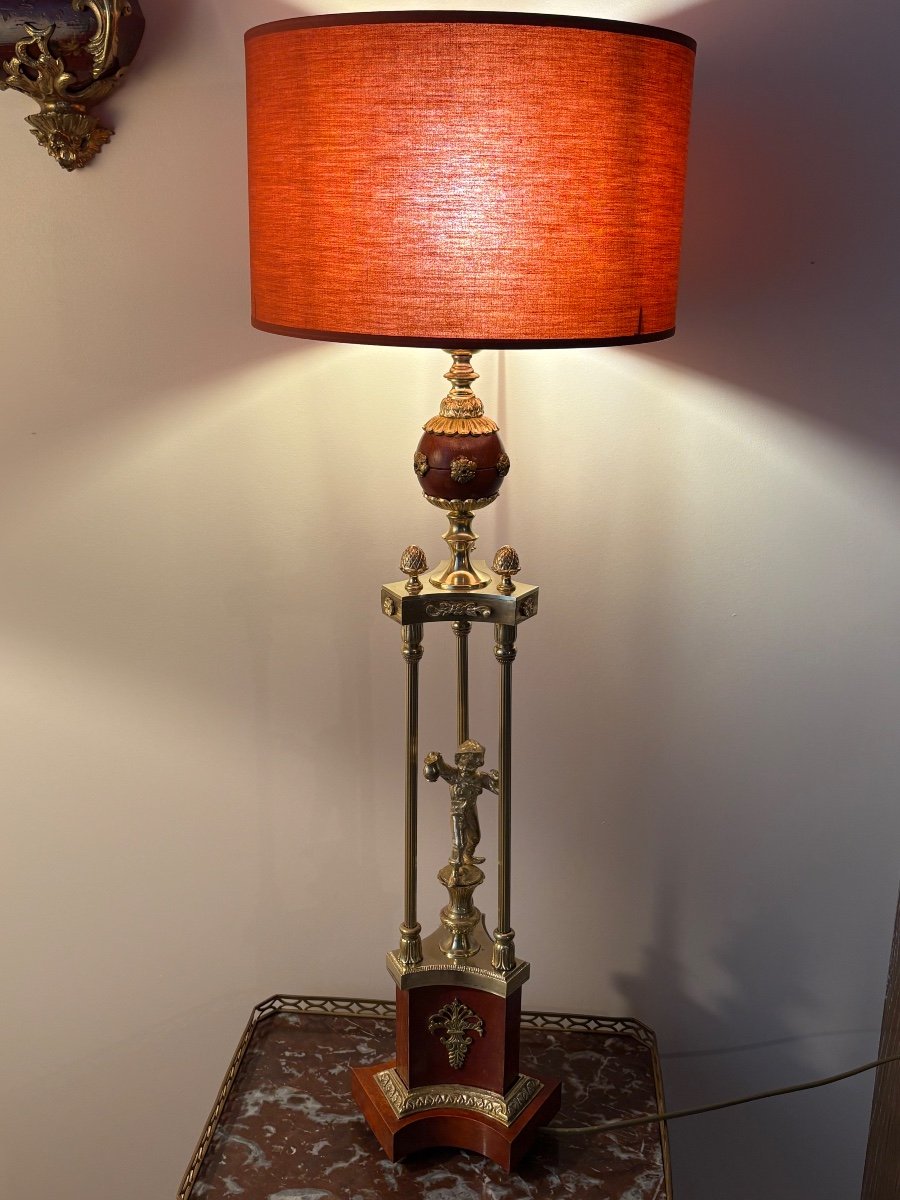 Lampe Empire en bronze doré 