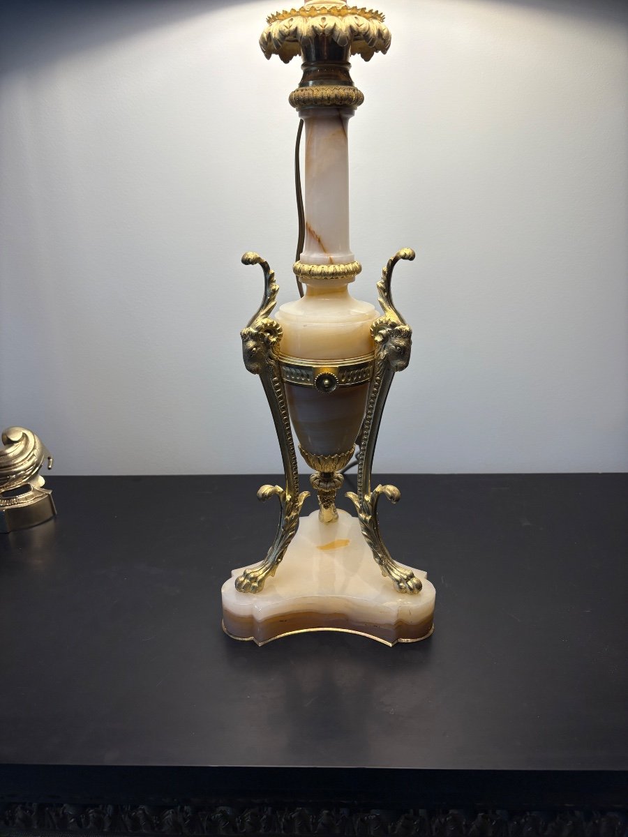 Lampe Athénienne style Louis XVI en bronze doré -photo-3