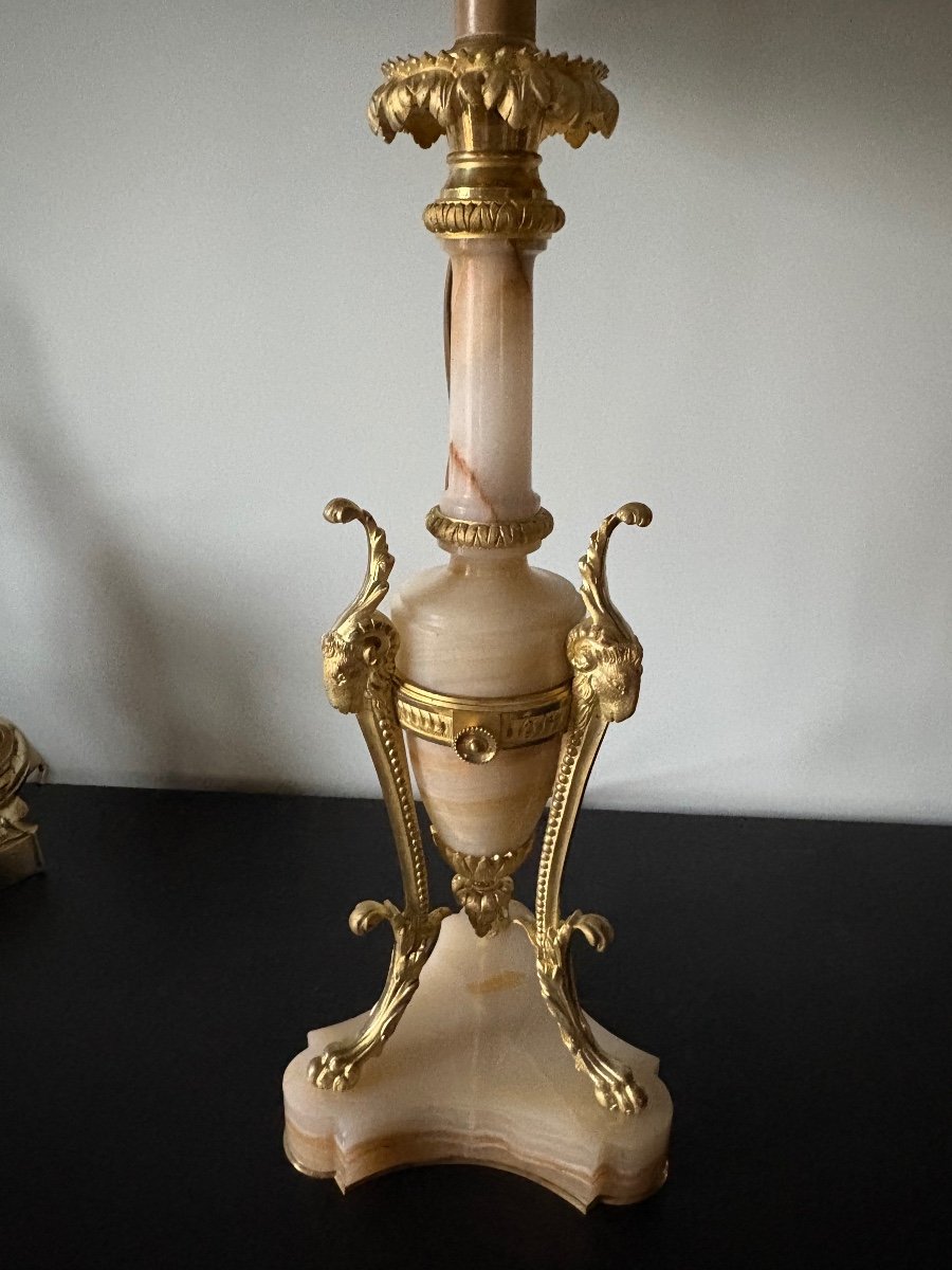 Lampe Athénienne style Louis XVI en bronze doré -photo-3