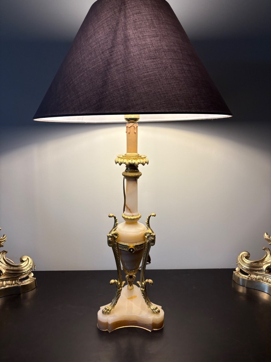 Lampe Athénienne style Louis XVI en bronze doré 