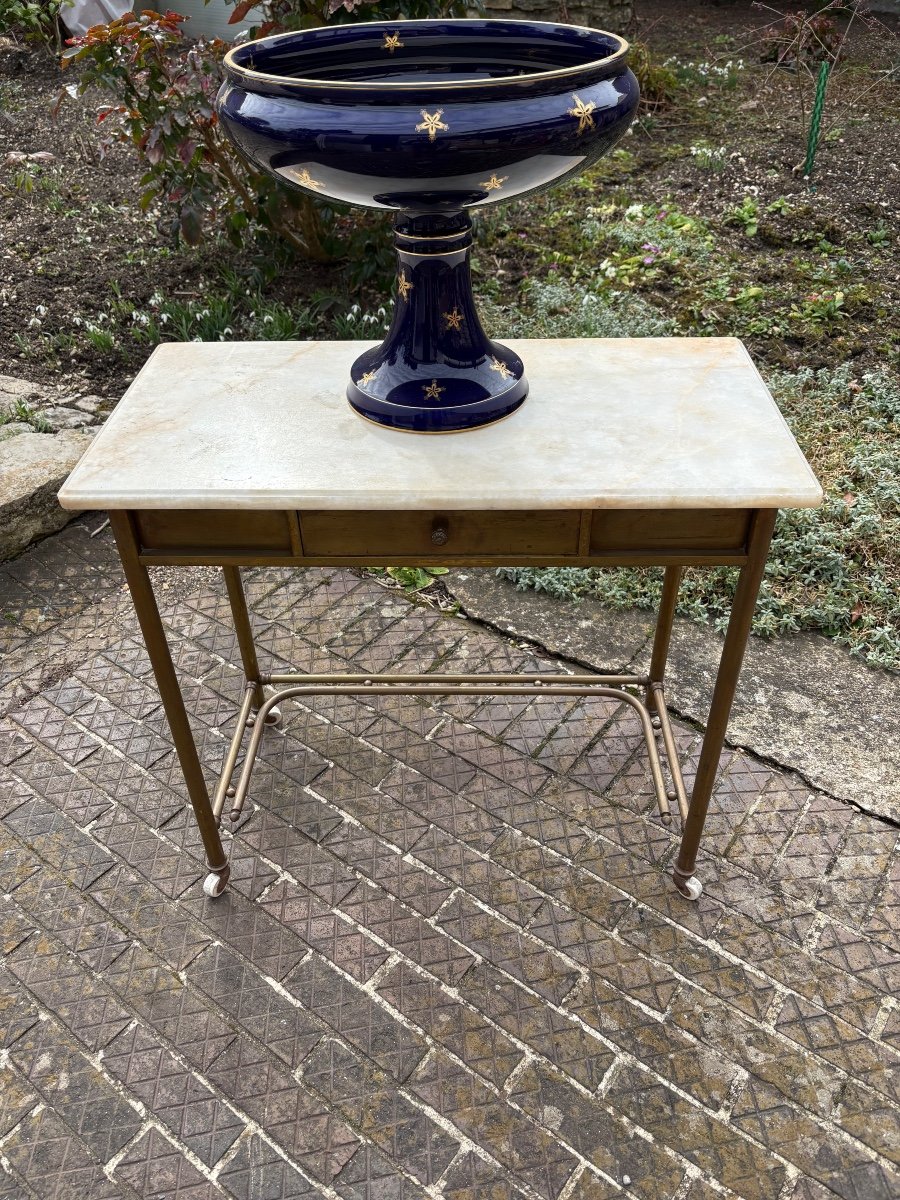 Console / bureau en laiton 1900 Art Nouveau -photo-2