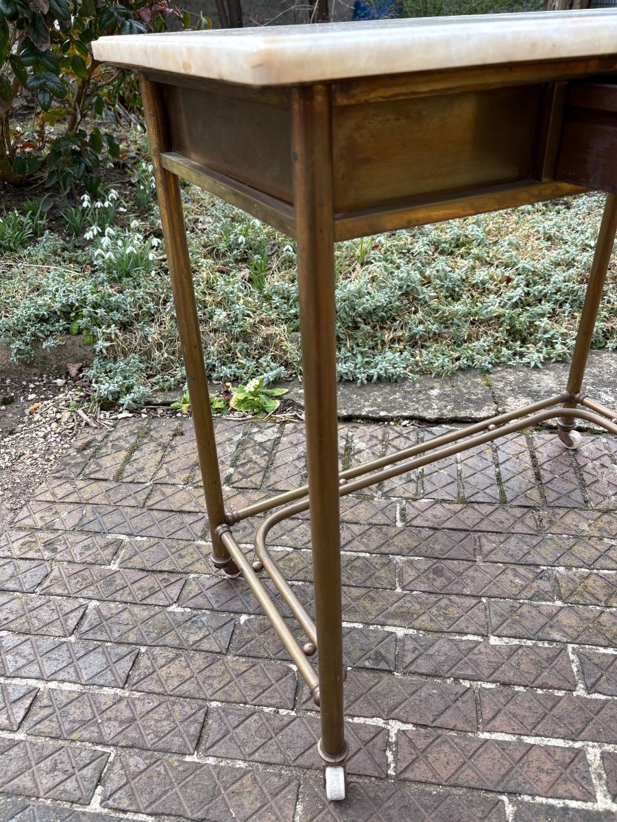 1900 Art Nouveau Brass Console / Desk -photo-2