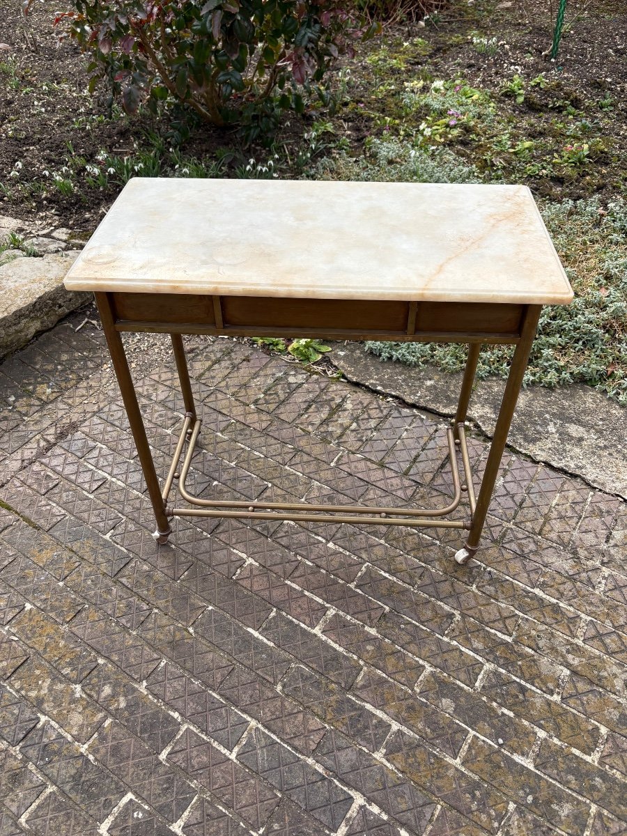 1900 Art Nouveau Brass Console / Desk -photo-3