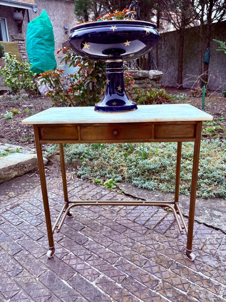 Console / bureau en laiton 1900 Art Nouveau 