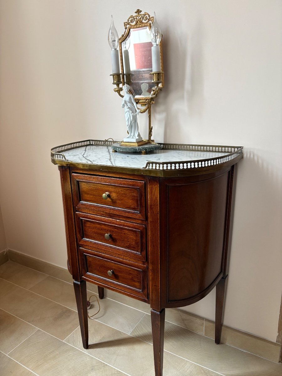 Commode Directoire demi lune en acajou -photo-2