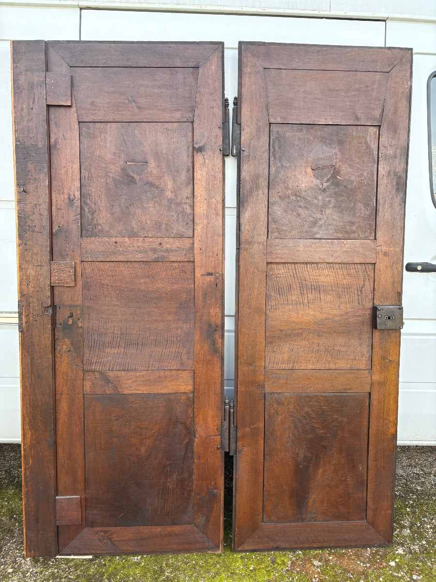 Large 17th Century Louis XIV Walnut Doors -photo-2