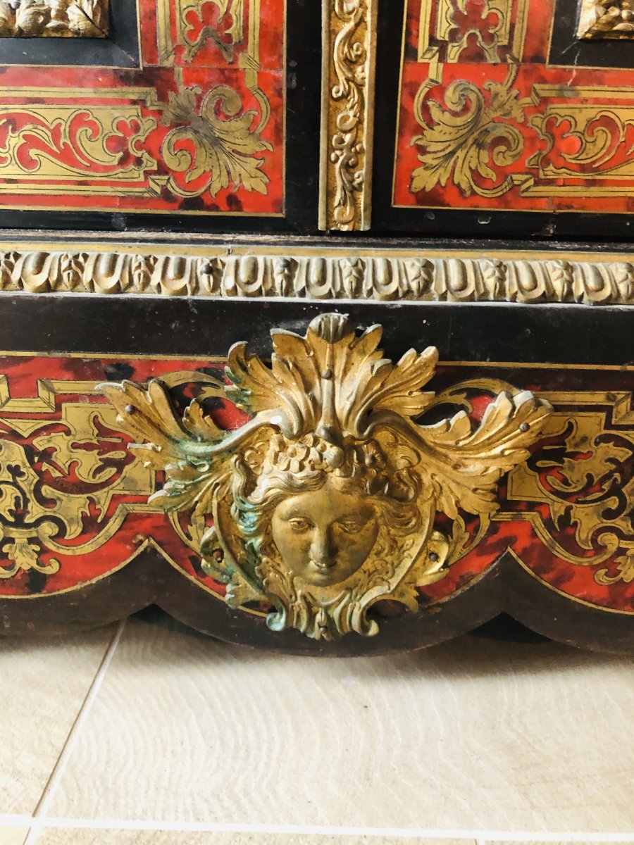 Louis XIV Style Support Unit In Boulle Marquetry, Napoleon III Period-photo-3