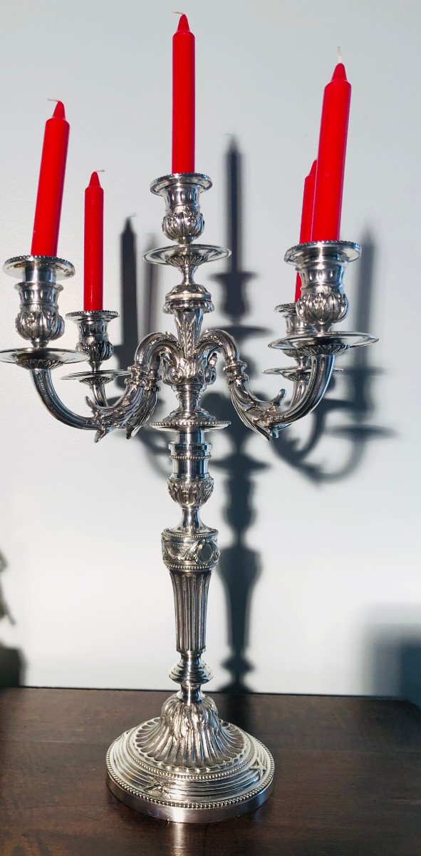 Paire de chandeliers Louis XVI-photo-2