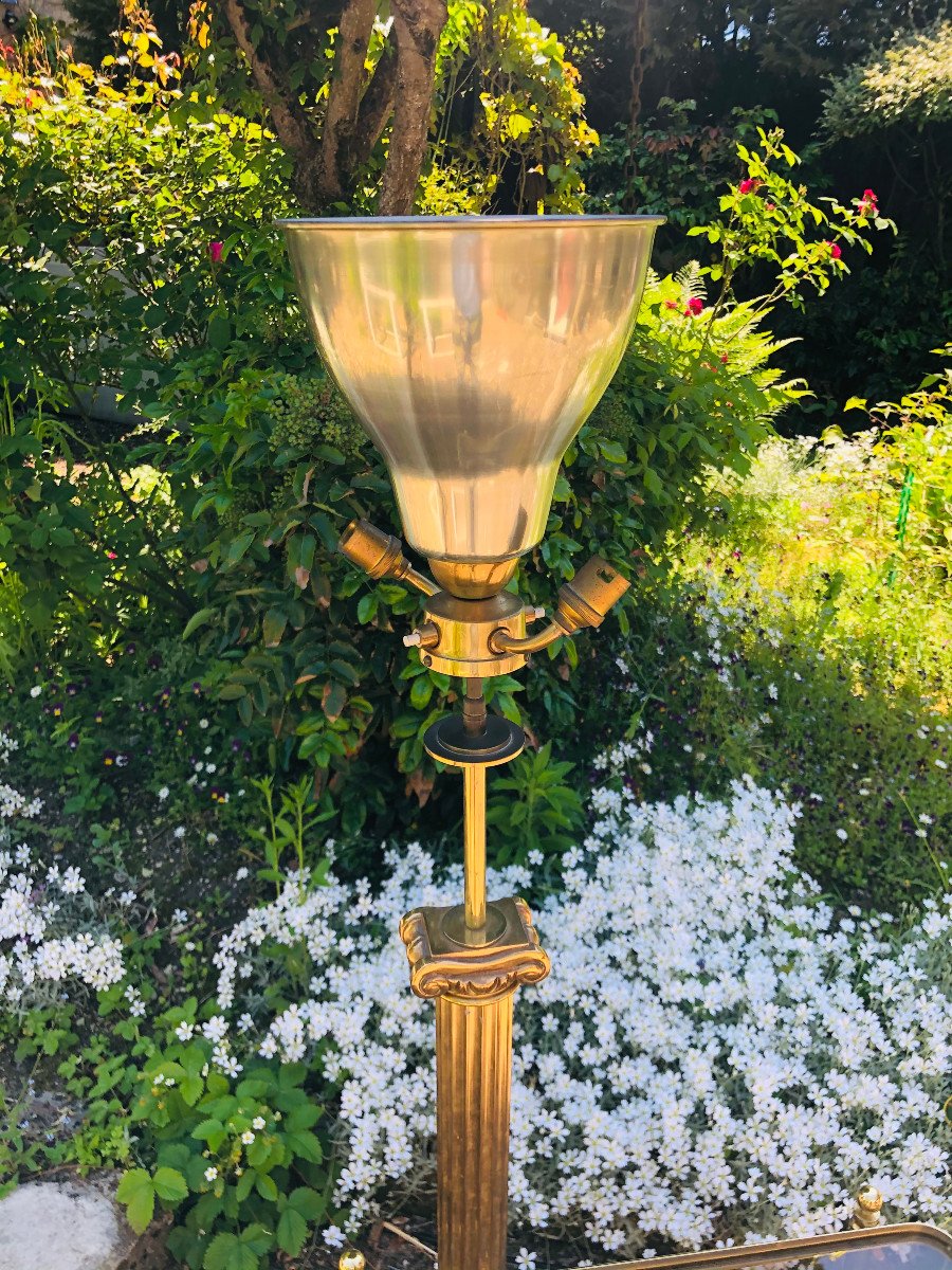 Bronze Lamp Maison Charles Corinthian Column.-photo-1
