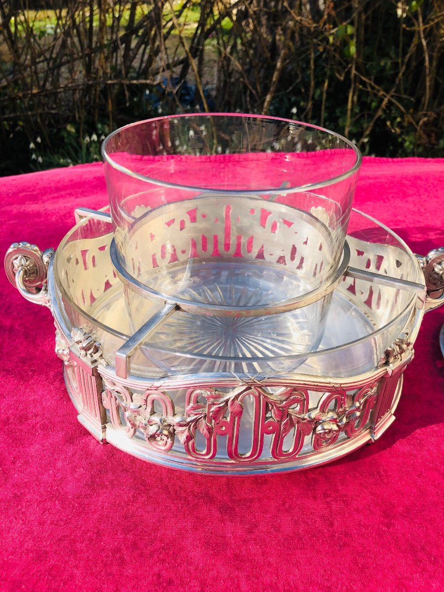 Louis XVI Crystal And Silver Metal Cooler-photo-4