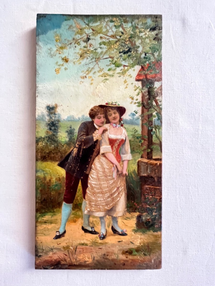 Les Amoureux pendant de tableaux XIXe-photo-1