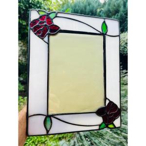 Art Nouveau Stained Glass Photo Frame
