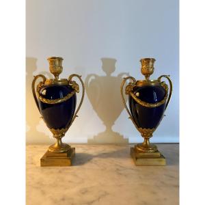 Cassolettes bougeoirs réversibles Matthew Boulton Angleterre XVIIIe