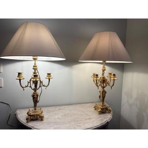 Regency Lamps In Mercury Gilded Bronze 