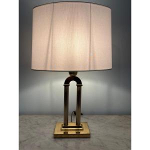 Lampe design architectural en bronze doré 