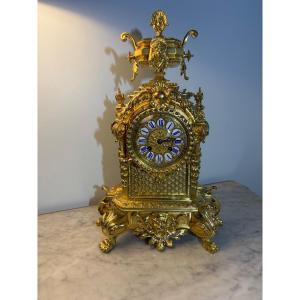 Louis XIV Clock Gilded With Fine Gold