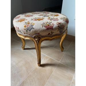 Tabouret en bois doré Louis XV 