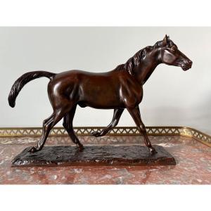 Bronze cheval au trot Irénée Rochard 