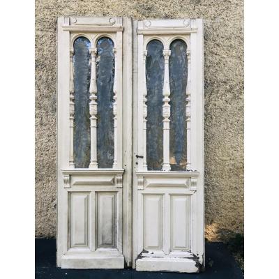 Pair Of Solid Mahogany Doors From The 19th Century