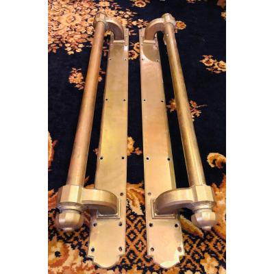 Pair Of Brass Door Handles