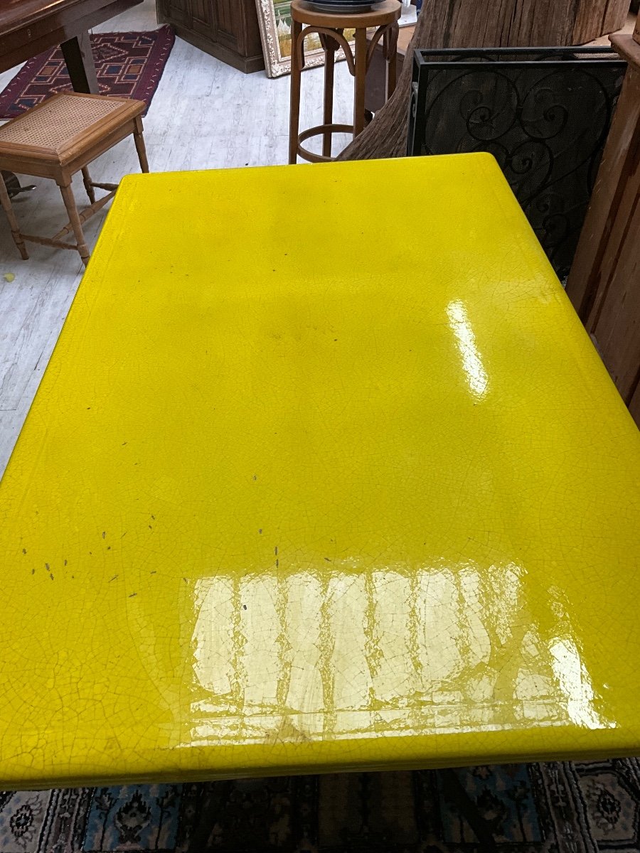 Enameled Lava Stone Table -photo-3