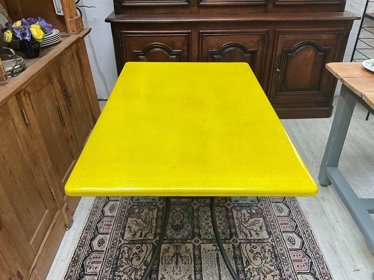 Enameled Lava Stone Table -photo-1