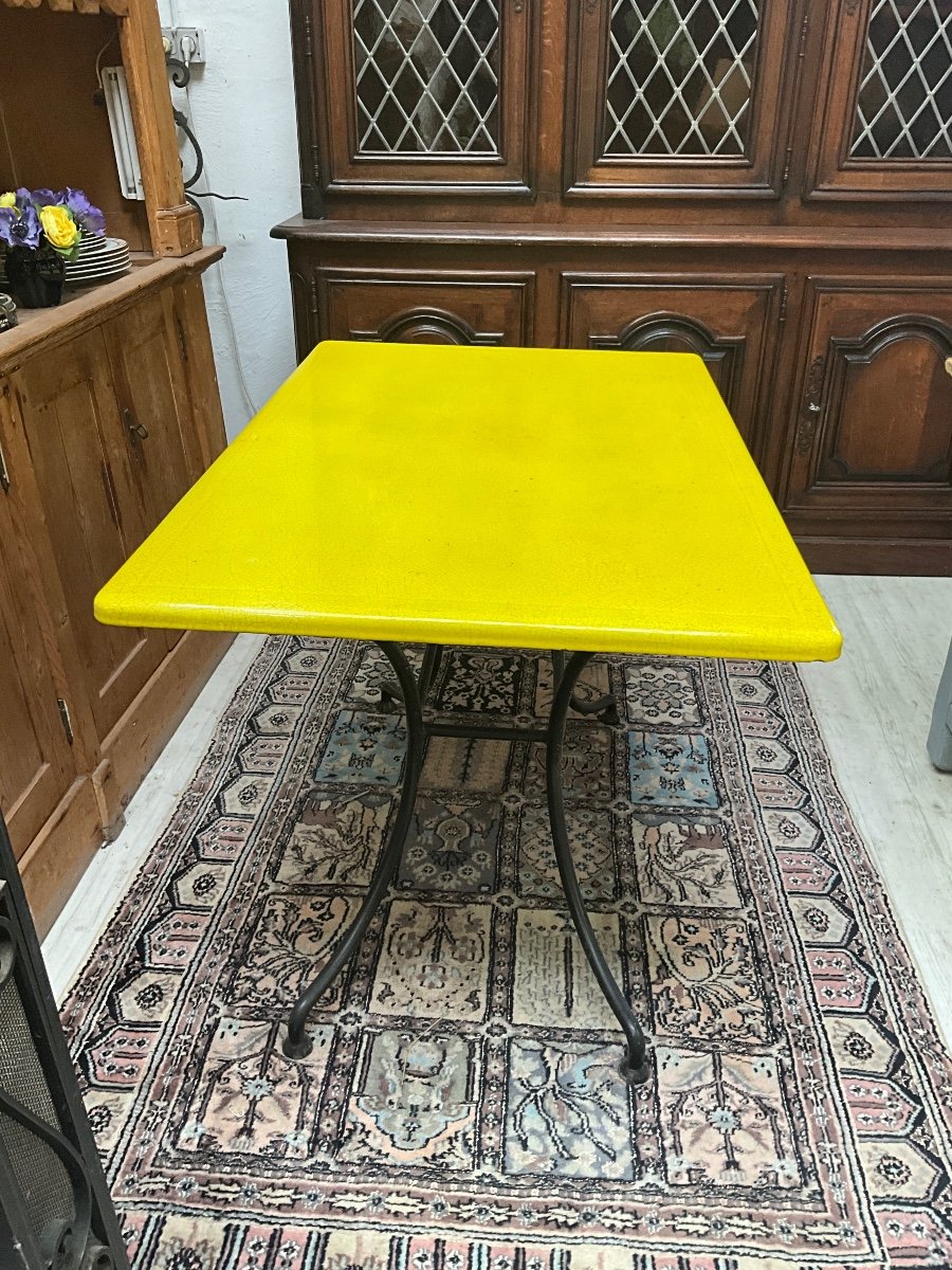 Enameled Lava Stone Table -photo-3