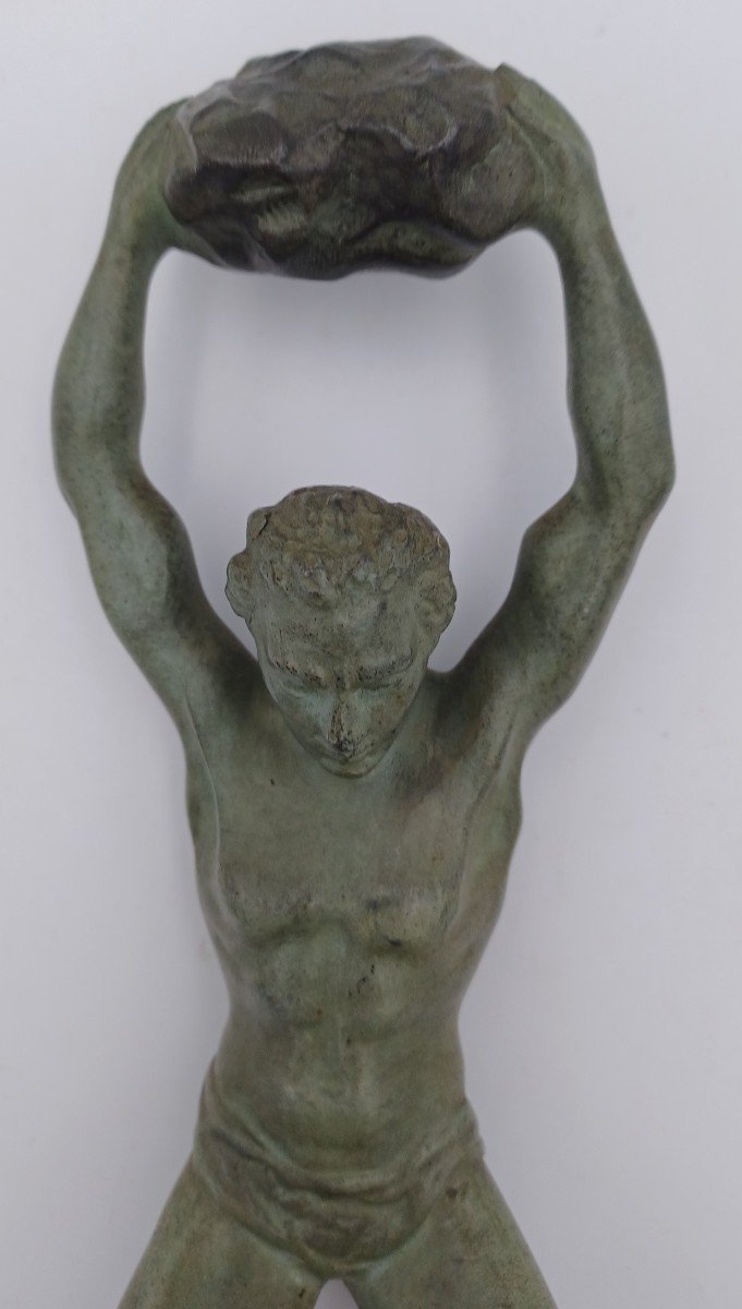 Ganu Gantcheff, Homme Et Serpent, Bronze, Art Déco-photo-3