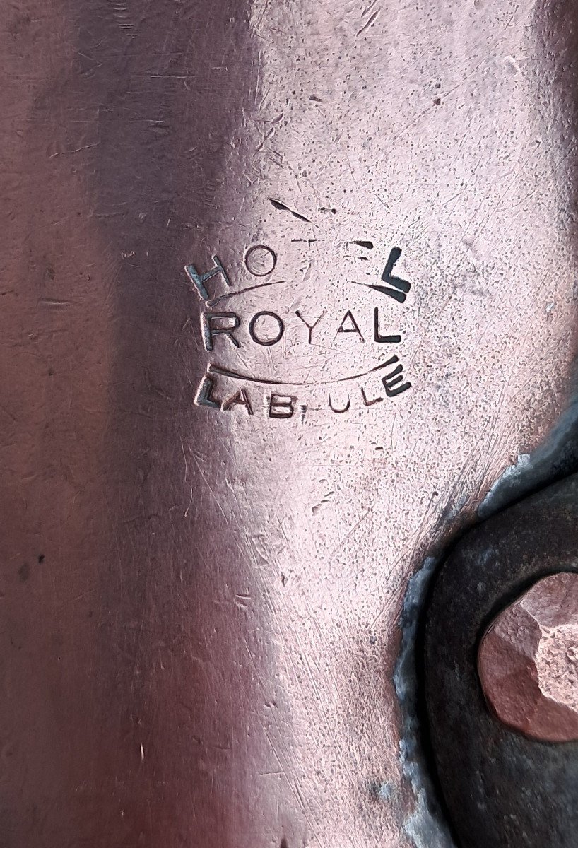 Copper Sauce Boat Marked "hotel Royal La Baule", Early 20th Century